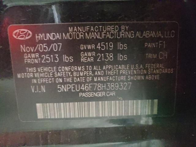 Photo 10 from auction – 2008 HYUNDAI SONATA SE with VIN 5NPEU46F78H389327
