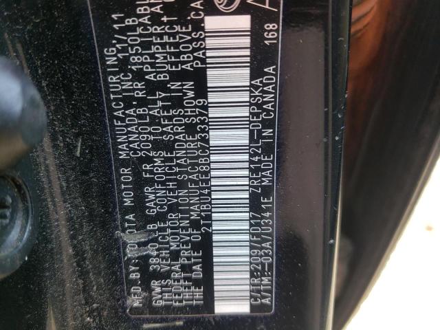 Photo 10 from auction – 2011 TOYOTA COROLLA BA with VIN 2T1BU4EE8BC733379