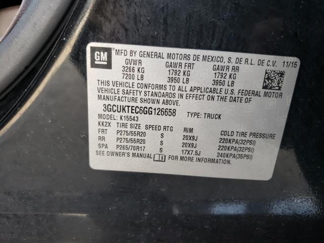 Photo 10 from auction – 2016 CHEVROLET SILVERADO with VIN 3GCUKTEC6GG126658