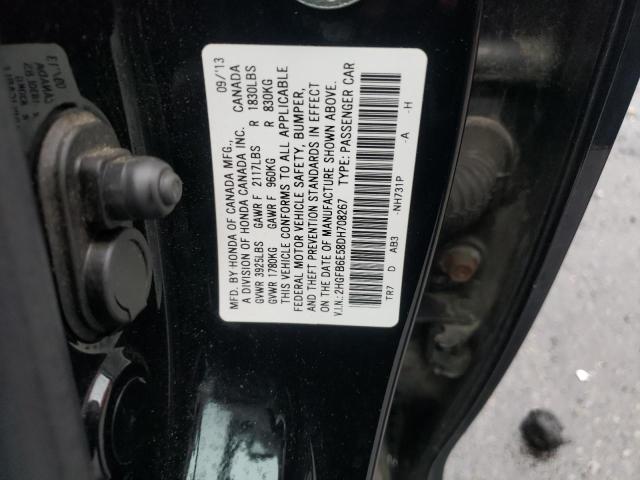 Photo 10 from auction – 2013 HONDA CIVIC SI with VIN 2HGFB6E58DH708267