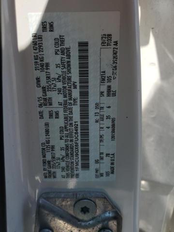 Photo 10 from auction – 2015 FORD ESCAPE SE with VIN 1FMCU9GX6FUC84921