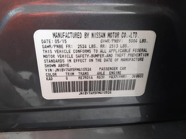 Photo 10 from auction – 2015 INFINITI Q50 BASE with VIN JN1BV7AR5FM410524