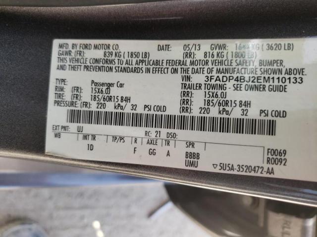 Photo 10 from auction – 2014 FORD FIESTA SE with VIN 3FADP4BJ2EM110133