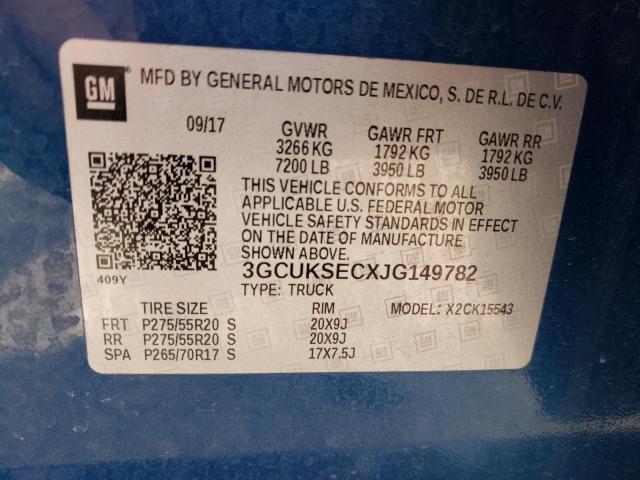 Photo 10 from auction – 2018 CHEVROLET SILVERADO with VIN 3GCUKSECXJG149782