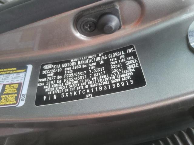 Photo 10 from auction – 2011 KIA SORENTO BA with VIN 5XYKTCA11BG138913