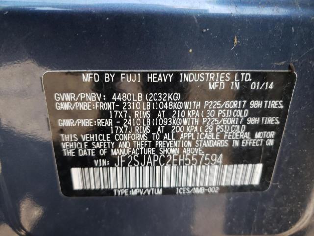 Photo 10 from auction – 2014 SUBARU FORESTER 2 with VIN JF2SJAPC2EH557594