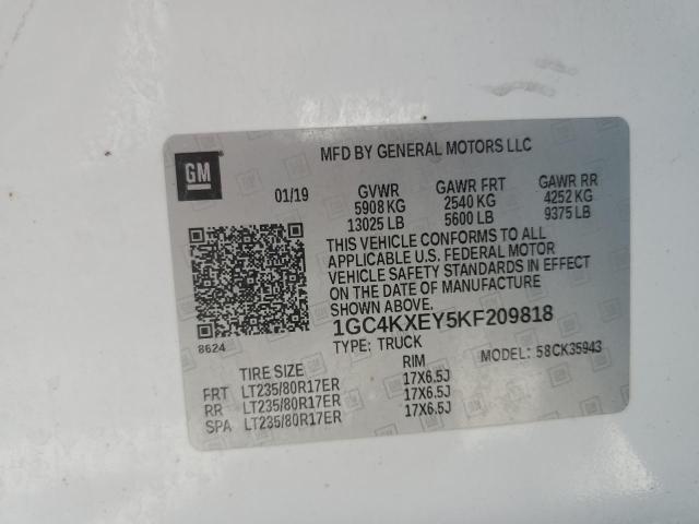 Photo 10 from auction – 2019 CHEVROLET SILVERADO with VIN 1GC4KXEY5KF209818