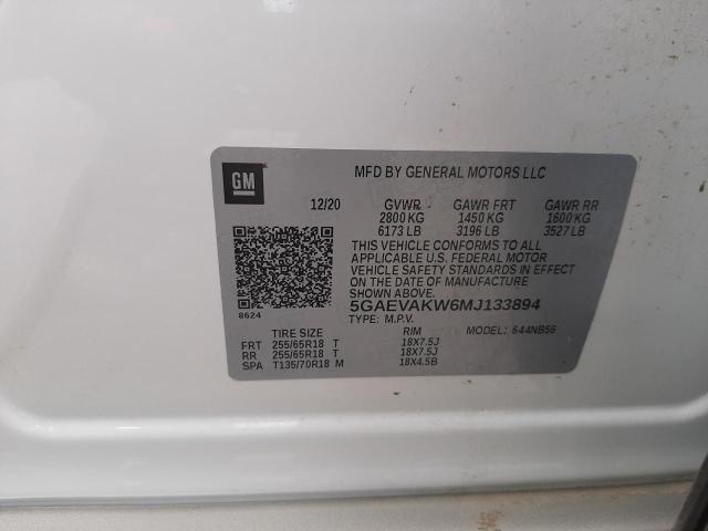 Photo 10 from auction – 2021 BUICK ENCLAVE ES with VIN 5GAEVAKW6MJ133894