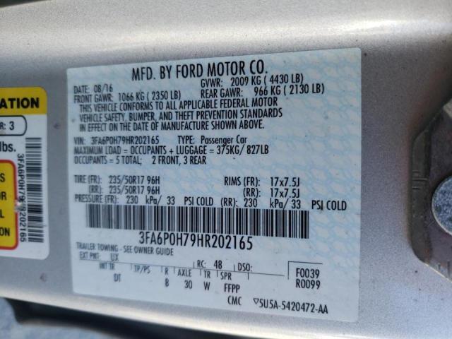 Photo 10 from auction – 2017 FORD FUSION SE with VIN 3FA6P0H79HR202165