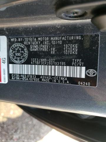 Photo 10 from auction – 2011 TOYOTA CAMRY BASE with VIN 4T1BF3EK2BU193195