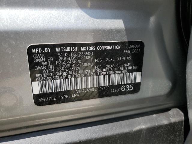 Photo 10 from auction – 2022 MITSUBISHI OUTLANDER with VIN JA4J4VA86NZ007462