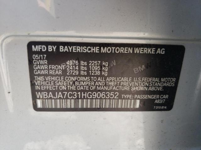 Photo 10 from auction – 2017 BMW 530 XI with VIN WBAJA7C31HG906352