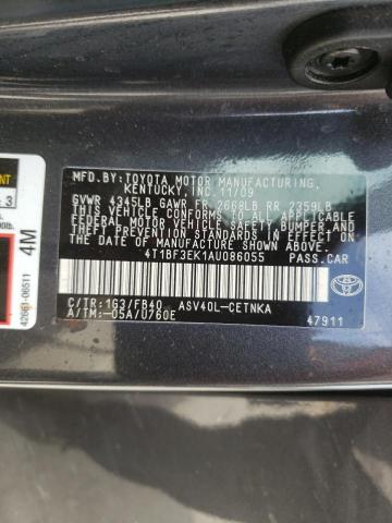 Photo 10 from auction – 2010 TOYOTA CAMRY BASE with VIN 4T1BF3EK1AU086055
