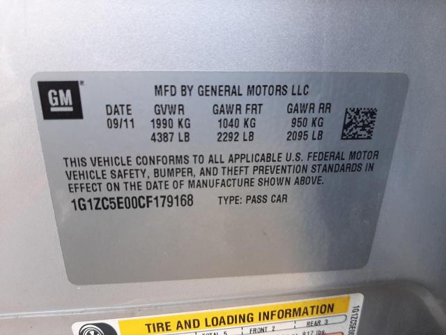 Photo 10 from auction – 2012 CHEVROLET MALIBU 1LT with VIN 1G1ZC5E00CF179168