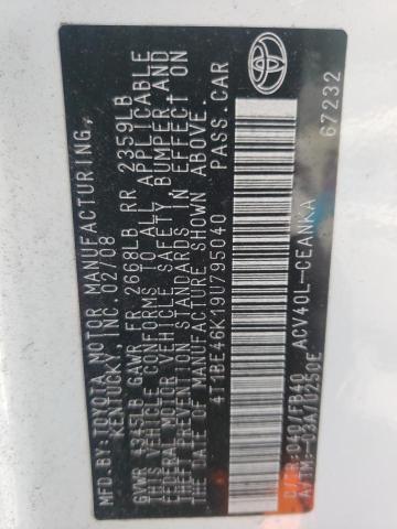 Photo 10 from auction – 2009 TOYOTA CAMRY BASE with VIN 4T1BE46K19U795040