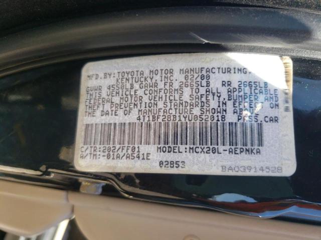 Photo 10 from auction – 2000 TOYOTA AVALON XL with VIN 4T1BF28B1YU052018