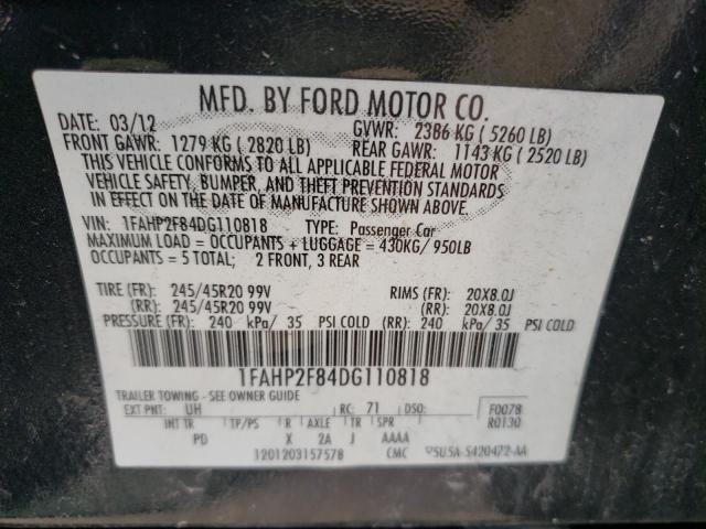 Photo 10 from auction – 2013 FORD TAURUS LIM with VIN 1FAHP2F84DG110818