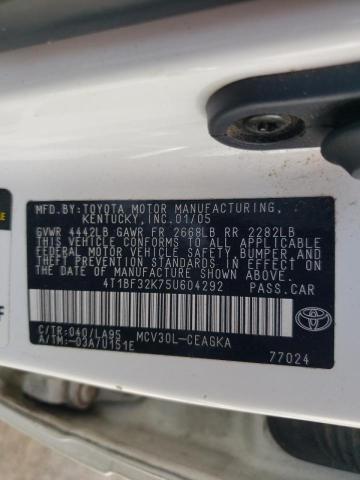 Photo 10 from auction – 2005 TOYOTA CAMRY LE with VIN 4T1BF32K75U604292