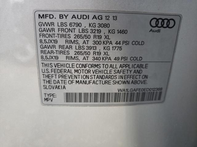 Photo 10 from auction – 2014 AUDI Q7 PREMIUM with VIN WA1LGAFE0ED012368
