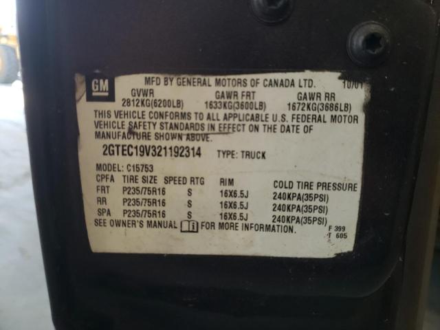 Photo 10 from auction – 2002 GMC NEW SIERRA with VIN 2GTEC19V321192314