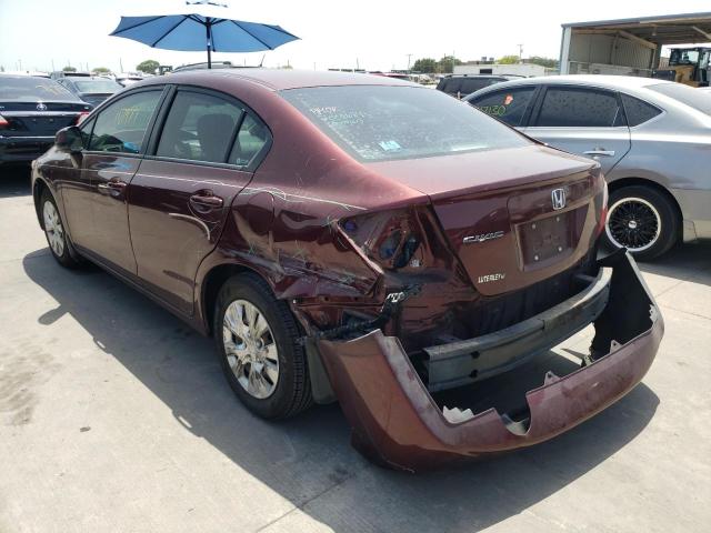 Photo 3 from auction – 2012 HONDA CIVIC LX with VIN 19XFB2F5XCE079479