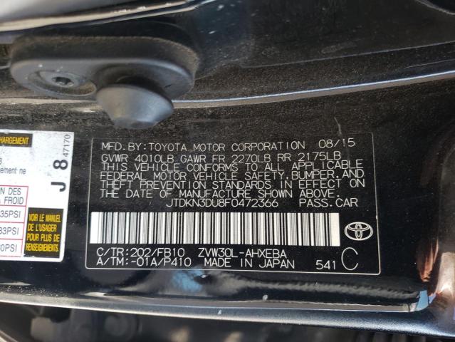 Photo 10 from auction – 2015 TOYOTA PRIUS with VIN JTDKN3DU8F0472366