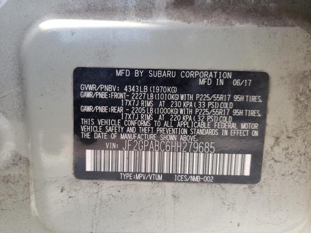 Photo 10 from auction – 2017 SUBARU CROSSTREK with VIN JF2GPABC6HH279685