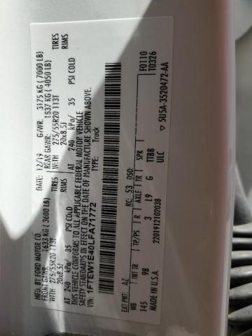 Photo 10 from auction – 2020 FORD F150 SUPER with VIN 1FTEW1E40LFA71772
