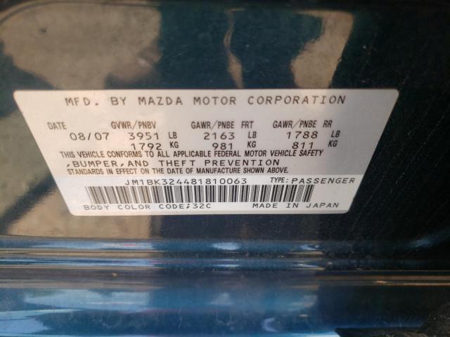 Photo 10 from auction – 2008 MAZDA 3 S with VIN JM1BK324481810063