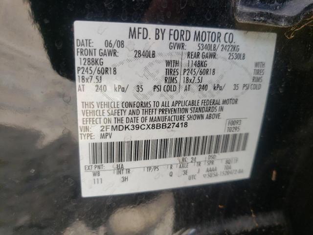 Photo 10 from auction – 2008 FORD EDGE LIMIT with VIN 2FMDK39CX8BB27418