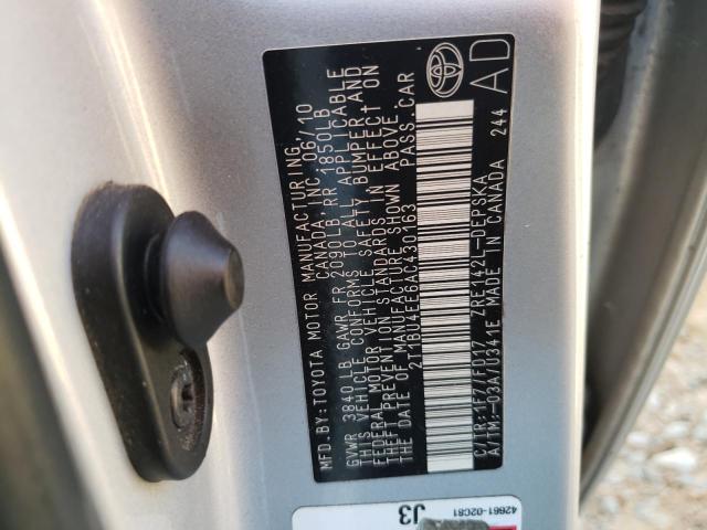 Photo 10 from auction – 2010 TOYOTA COROLLA BA with VIN 2T1BU4EE6AC430163