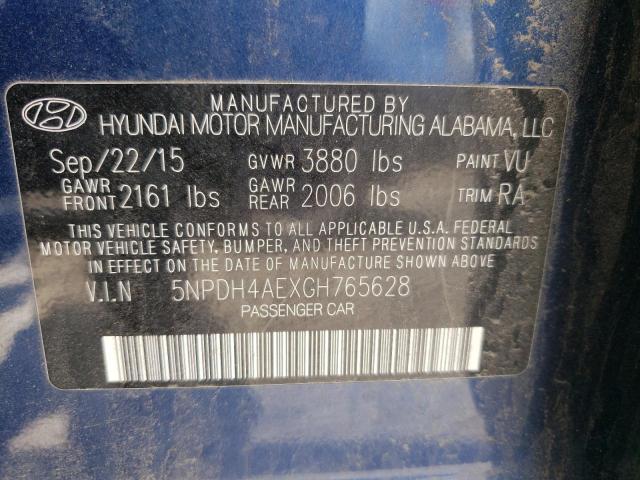 Photo 10 from auction – 2016 HYUNDAI ELANTRA SE with VIN 5NPDH4AEXGH765628