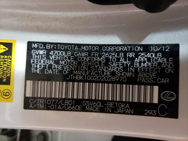 Photo 10 from auction – 2013 LEXUS ES 350 with VIN JTHBK1GG2D2028970