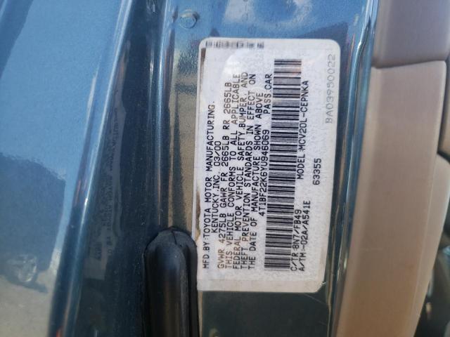 Photo 10 from auction – 2000 TOYOTA CAMRY LE with VIN 4T1BF22K6YU946069