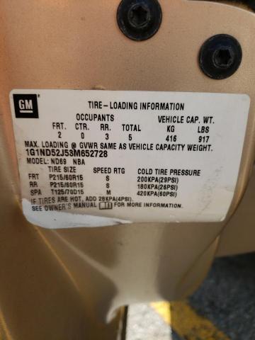 Photo 10 from auction – 2003 CHEVROLET MALIBU with VIN 1G1ND52J53M652728