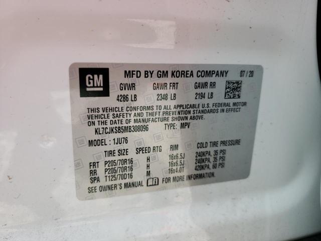 Photo 10 from auction – 2021 CHEVROLET TRAX LS with VIN KL7CJKSB5MB308096