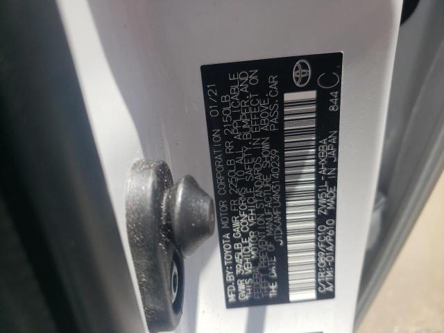 Photo 10 from auction – 2021 TOYOTA PRIUS SPEC with VIN JTDKAMFU4M3140239