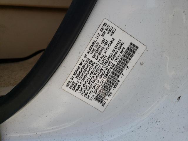 Photo 10 from auction – 2009 HONDA ODYSSEY EX with VIN 5FNRL38719B407423