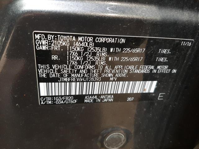Photo 10 from auction – 2017 TOYOTA RAV4 LE with VIN JTMBFREV6HJ128393