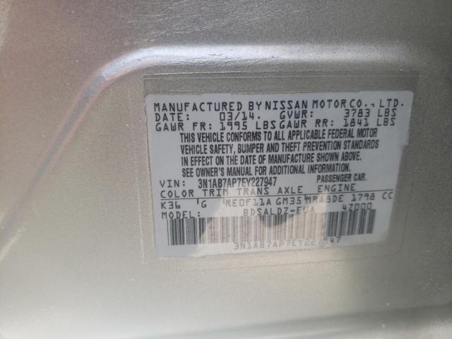 Photo 10 from auction – 2014 NISSAN SENTRA S with VIN 3N1AB7AP7EY227947