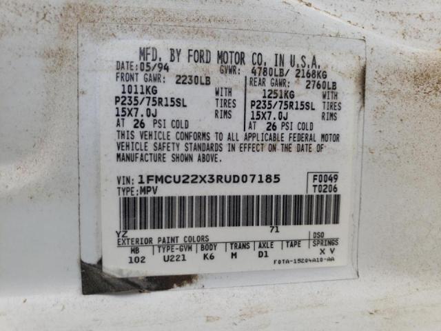 Photo 10 from auction – 1994 FORD EXPLORER with VIN 1FMCU22X3RUD07185