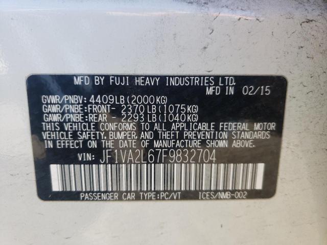 Photo 10 from auction – 2015 SUBARU WRX STI with VIN JF1VA2L67F9832704
