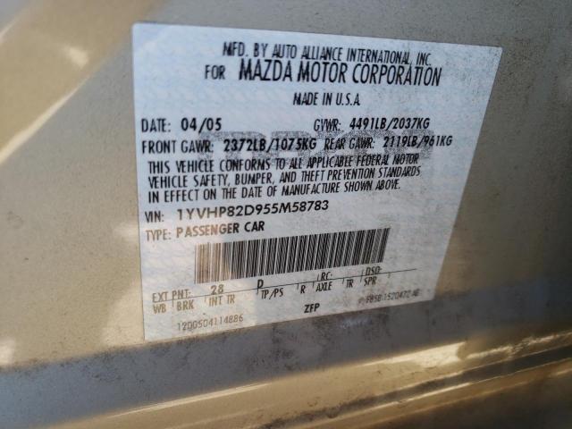 Фото 10 с аукциона – 2005 MAZDA 6 S с VIN 1YVHP82D955M58783