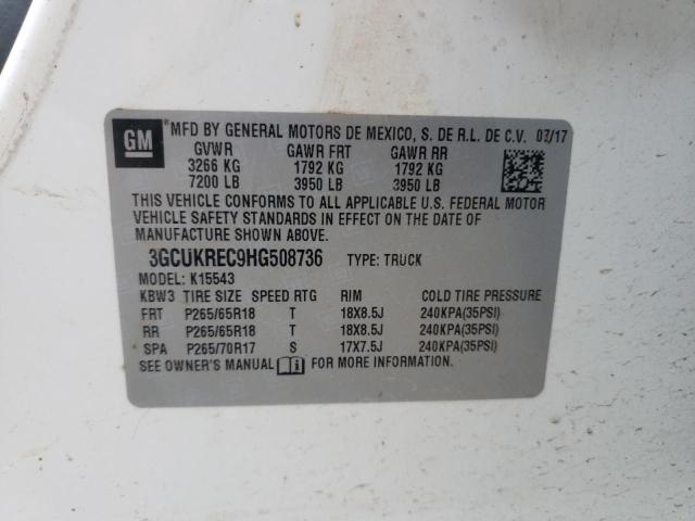 Photo 10 from auction – 2017 CHEVROLET SILVERADO with VIN 3GCUKREC9HG508736