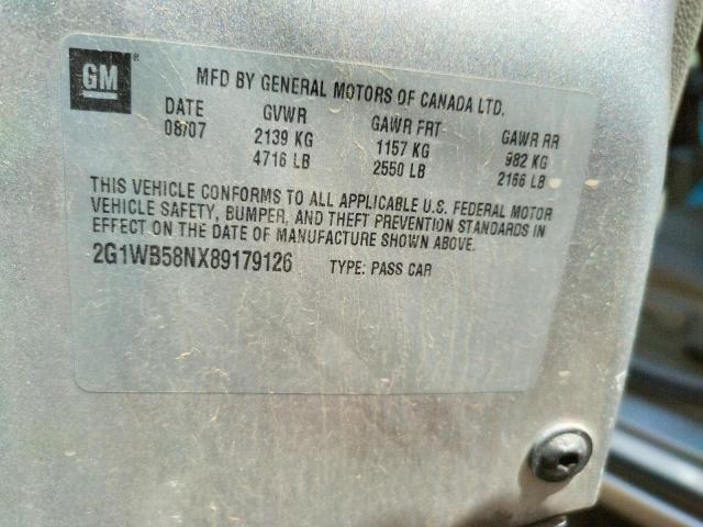 Photo 10 from auction – 2008 CHEVROLET IMPALA LS with VIN 2G1WB58NX89179126