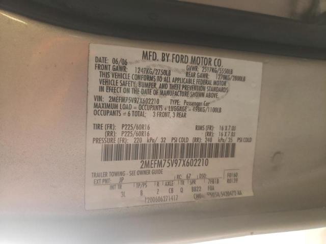 Photo 10 from auction – 2007 MERCURY GRAND MARQ with VIN 2MEFM75V97X602210