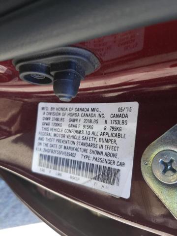 Photo 10 from auction – 2015 HONDA CIVIC LX with VIN 2HGFB2F55FH539402