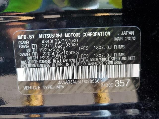Photo 10 from auction – 2020 MITSUBISHI OUTLANDER with VIN JA4AR3AU5LU028560