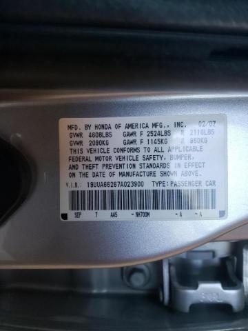 Photo 10 from auction – 2007 ACURA TL with VIN 19UUA66267A023900