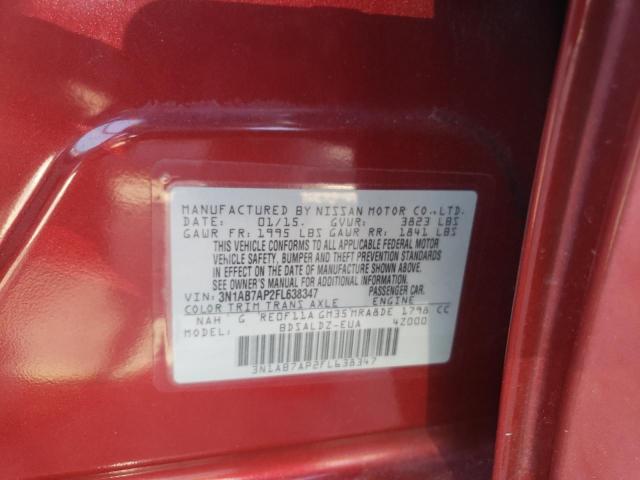 Photo 10 from auction – 2015 NISSAN SENTRA S with VIN 3N1AB7AP2FL638347